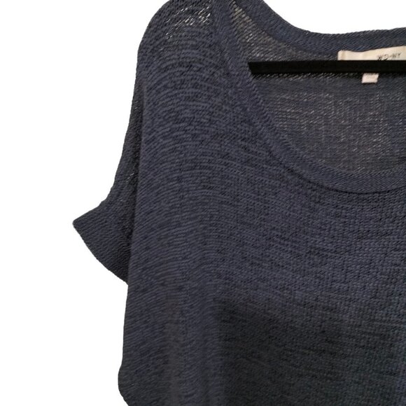 1105)WD.NY Women's Short Sleeve Oversized Slouchy Blue Sweater Plus Size 2X - Picture 2 of 9